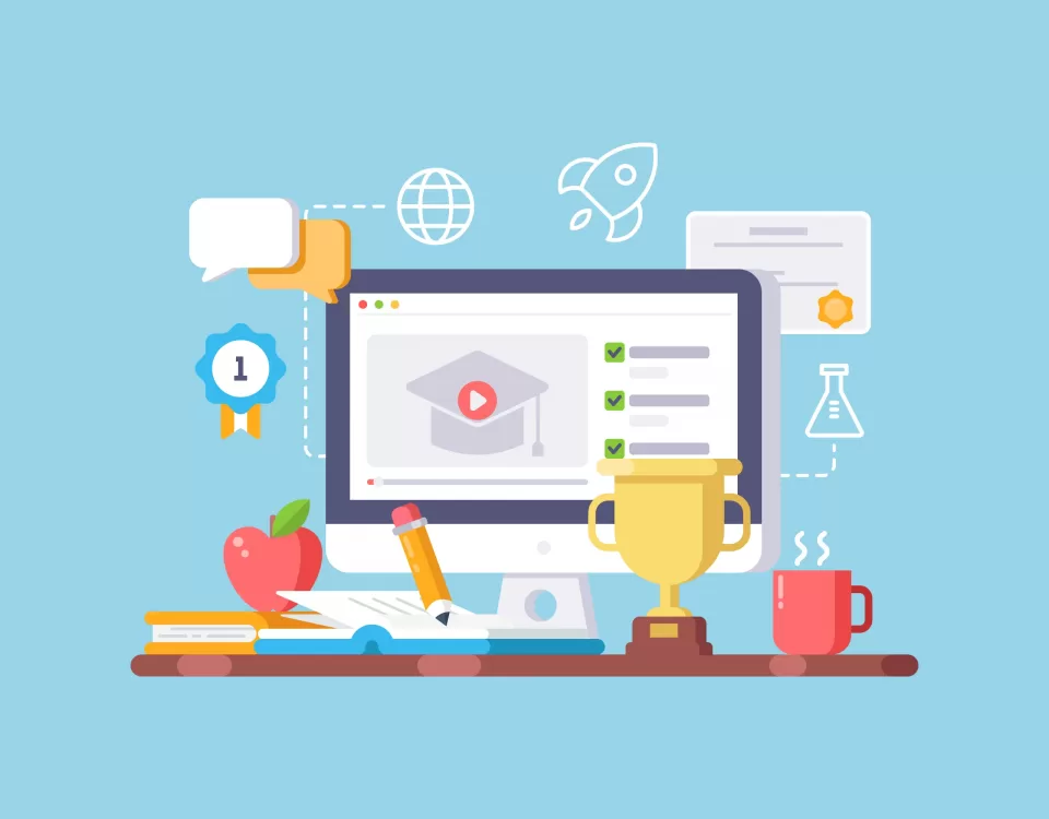 Vector Online Education And E Learning Illustration